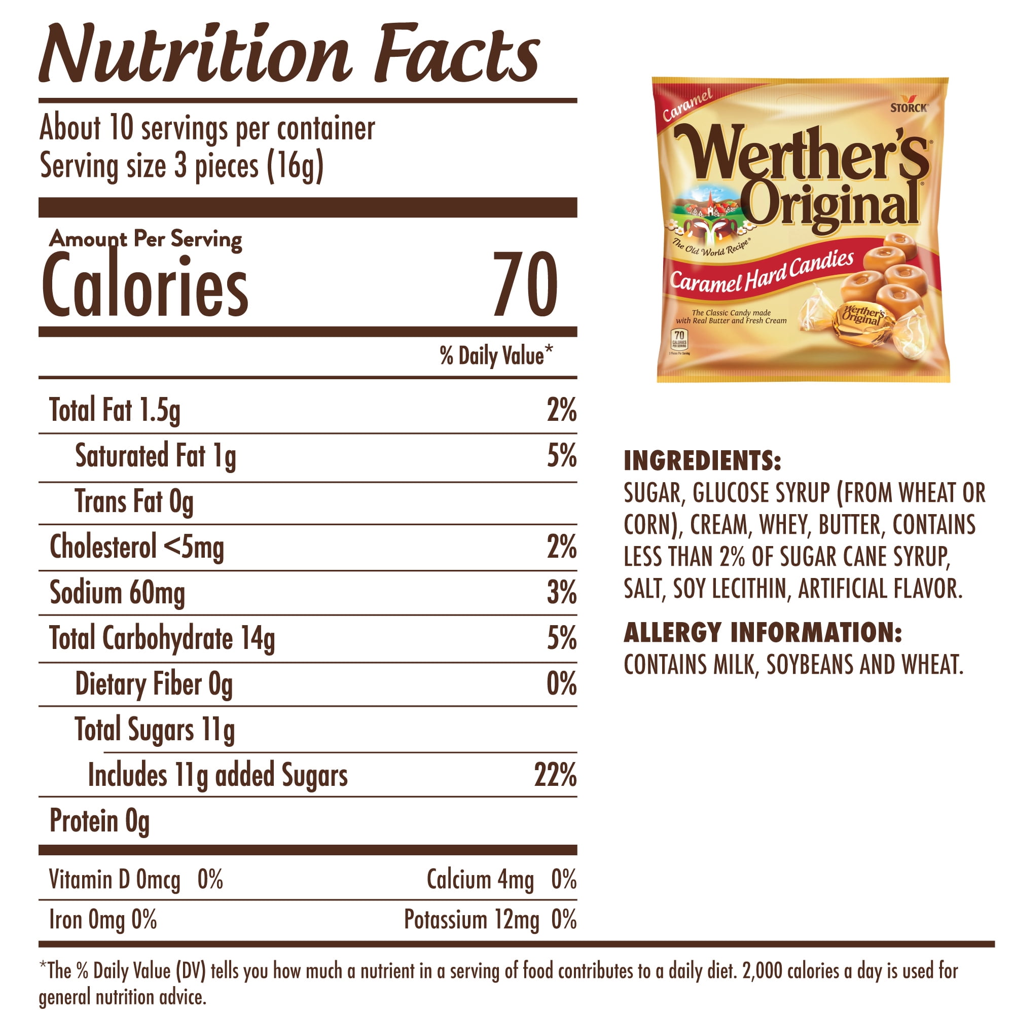 (6 pack) Werthers Original Hard Caramel Candy, 5.5 oz