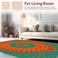 thumbnail image 2 of ODIKA 8'x10' Machine Washable Non-Slip Area Rug, Blooming Distressed Vintage Botanical Garden Accent High Traffic Rug, Orange, 419447, 2 of 7