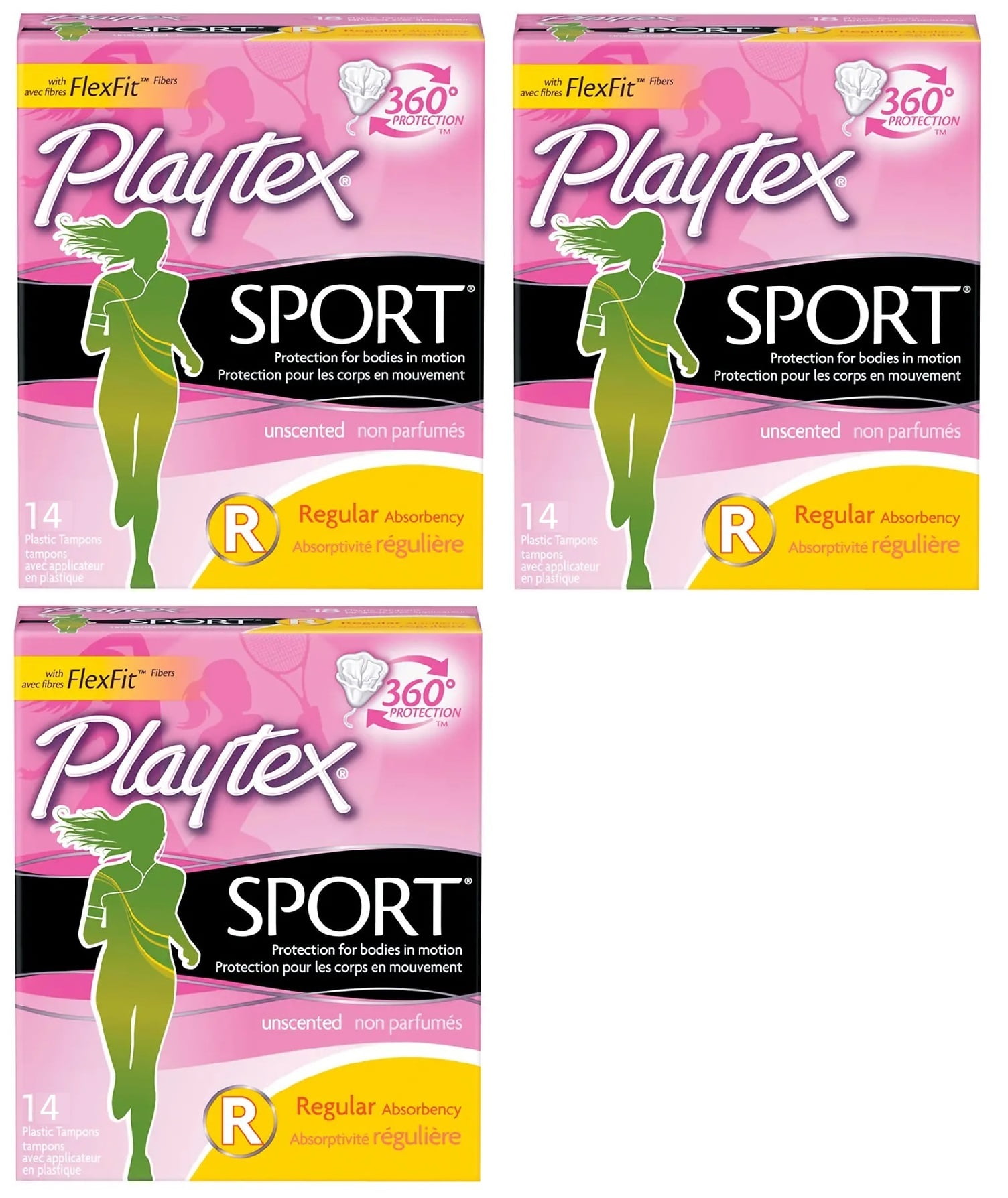 Playtex Sport Unscented Super Plus S+ Plastic Tampons, 14 Count (Pack ...