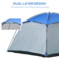 thumbnail image 6 of Outsunny 12' x 12' Screen House Room, 8 Person Camping Tent w/ Carry Bag and 4 Mesh Walls for Hiking, Backpacking, and Traveling, Easy Set Up, Royal Blue, 6 of 9
