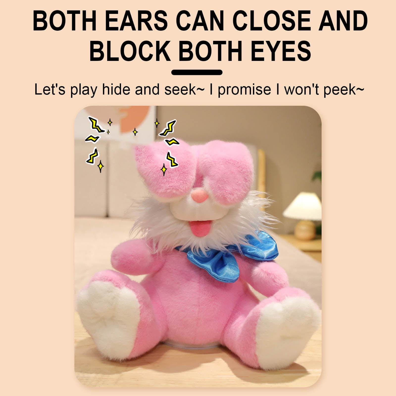 KIHOUT Music Easter Bunny Rabbit Stuffed Waving Singing Interactive Electric Plush Toy Soft with Floppy Ears for Girls Boys Kids Birthday Gifts