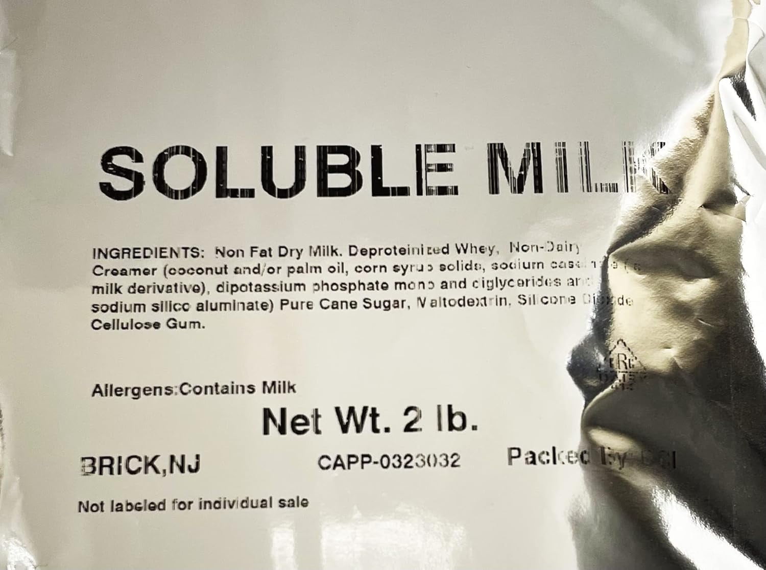 Brickhouse Frothy Milk Topping (Soluble Milk), 2lb Bag