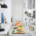 thumbnail image 4 of Yayeee Runner Rug for Bedroom 2'x6' Machine Washable Hallway Non Slip Mat, Green Retro Autumn Leaves, 4 of 8