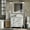 White, variant on Jacques 36 in. W Right Offset Dark Grey Bath Vanity, Carrara Marble Top, and Faucet Set