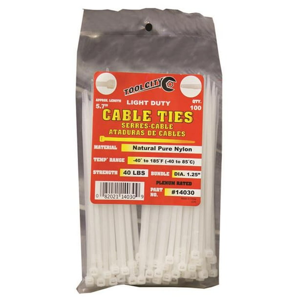 Tool City 5.7 in. L White Cable Tie 100 pk