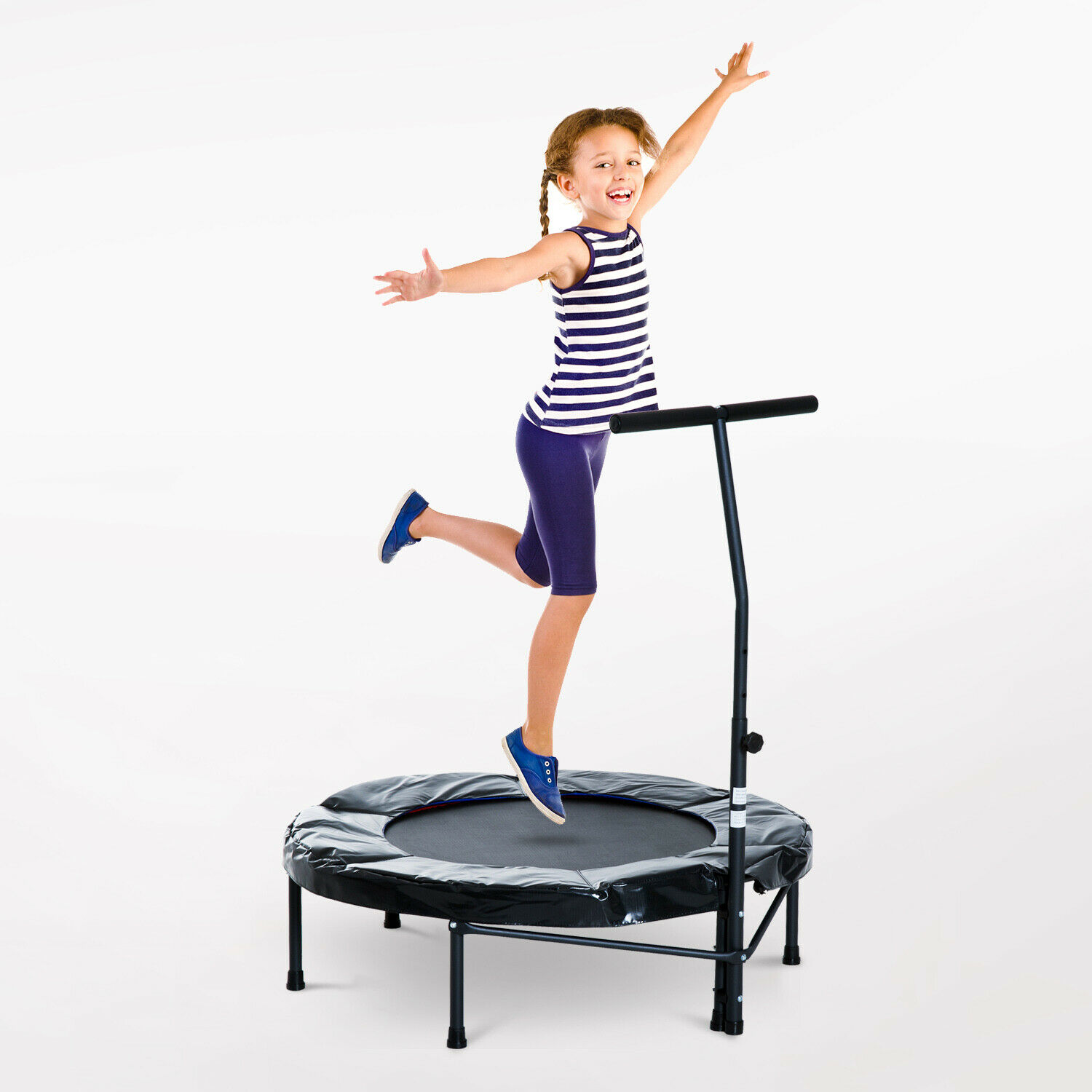 Mini Exercise Trampoline Indoor Fitness Bouncing Adjustable T Bar Black Walmart Canada