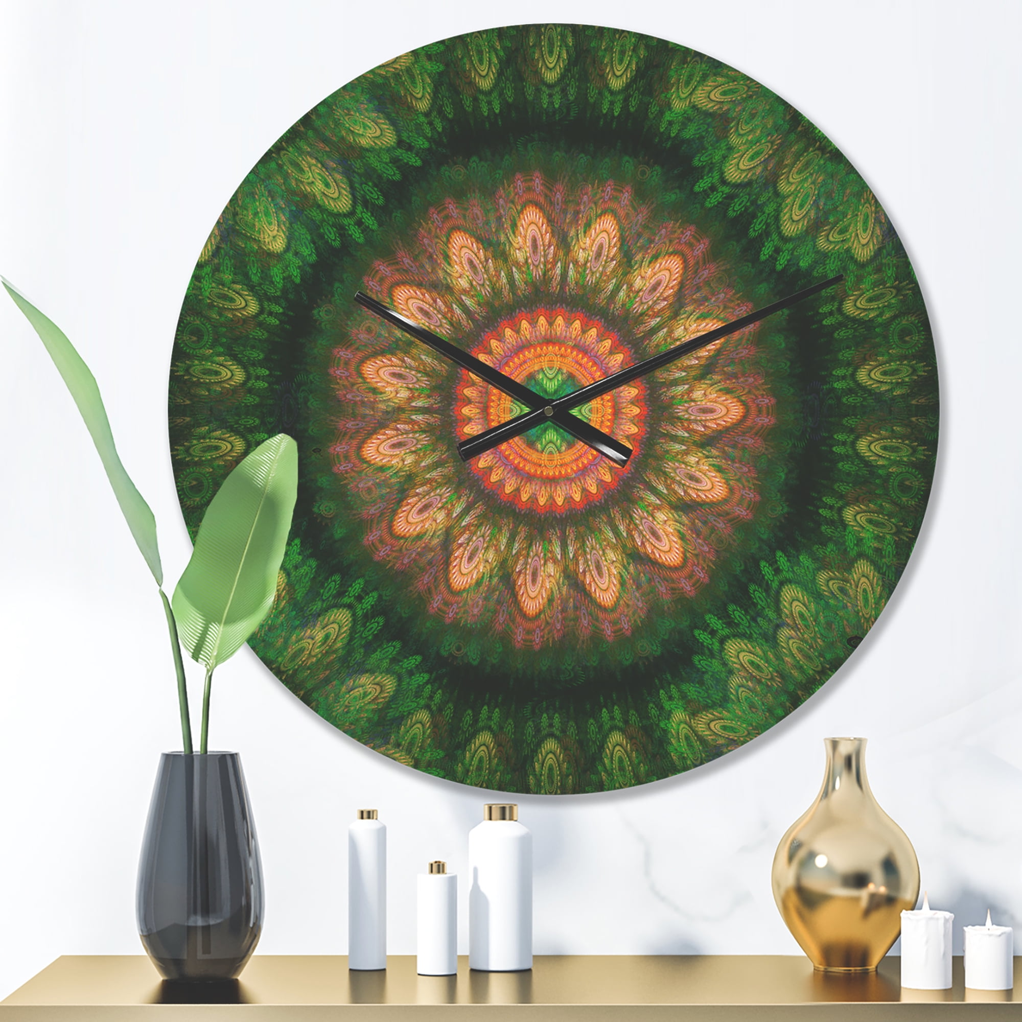 Designart 'The Fractal Pattern of The Gear System ' Modern Wood Wall Clock