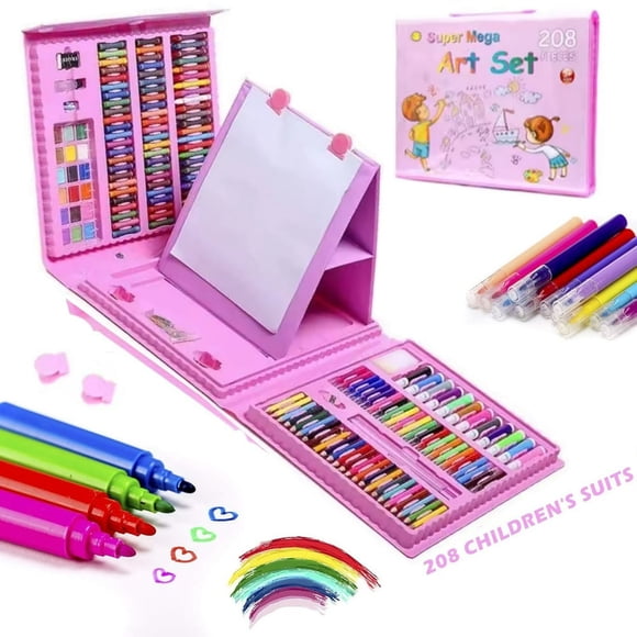 CHUANK 208-Piece Art Supplies Kit for Painting & Drawing Kids Art Set Case Portable Art Box Oil Pastels Crayons Colored Pencils Markers Great Gift for Kids Girls Boys Teens Begi