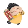 thumbnail image 2 of Linda figurita mitológica china, estatua de dios chino, artesanías, divertido tablero de coche amarillo, 2 of 9