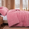 thumbnail image 3 of Aisbo Sherpa Winter Comforter, Reversible Flannel Blanket, 3D Jacquard Design, Warm & Cozy, Full Size, 3 of 6