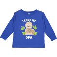 thumbnail image 3 of Inktastic Cute Sloth I Love My Opa with Green Leaves Boys or Girls Long Sleeve Toddler T-Shirt, 3 of 5