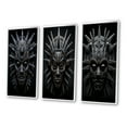 thumbnail image 3 of Designart "Tribal African Masks IV" African Tribes Framed Wall Art Set Of 3 - Black African Mask Frame Canvas Set For Living Room Decor, 3 of 7