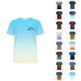 thumbnail image 1 of T-shirts Dégradé Montagne pour Femmes 2026 Été Décontracté Manches Courtes Col Rond T-Shirts Graphiques Randonnée Camping Hauts, 1 of 3