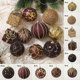 thumbnail image 3 of Nuevas bolas de Navidad pintadas a mano de color champán verde, adornos colgantes para fiestas navideñas, adornos para el hogar, arreglos de escena, 3 of 5