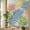 Olive, Orange, Sand, variant on Window Privacy Film for Home Office Static Cling, Blue Yellow Palm Leaves Decorative Stained Glass Window Film for Small Windows/Cabinet Glass Summer Botanical Tropical Leaf 17.7 x 39.3 Inches