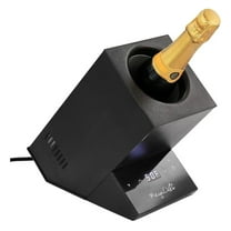 Wine Chiller, Electric Single Bottle Cooler - Black 25oz - Rapid Cooling for Red, White, Champagne - Quiet Operation for Kitchen, Home Bar