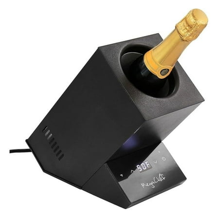 Wine Chiller, Electric Single Bottle Cooler - Black 25oz - Rapid Cooling for Red, White, Champagne - Quiet Operation for Kitchen, Home Bar