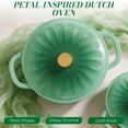 thumbnail image 2 of Ktaxon 5QT Enameled Cast Iron Dutch Oven with Upgraded Textured Handles, Petal-Shaped Design, Induction Compatible, Oven Safe to 500°F, Sage Green, 2 of 12