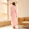 thumbnail image 4 of Long Sleeve Bathrobe for Women Fleece Women's Nightgowns & Sleepshirts Oversize Cozy Women's Robes House Womens Robe Pink, 4 of 6