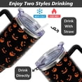 thumbnail image 5 of 40oz Halloween Tumbler with Handle, Halloween Gifts for Men & Women Pumpkin Ghost Face Print Cups with Lids and Straws Stainless Steel Insulated Water bottle Coffee Travel Mug, 5 of 6