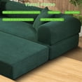 thumbnail image 4 of Medium Size Darkgreen Light luxury sit/lie convertible compression sofa bed module free combination, 4 of 10