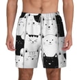 thumbnail image 2 of Picia Doodle Cute Cat pattern Mens Swim Trunks with Compression Liner Stretch Beach Shorts Quick Dry with Zipper Pockets No-Chafing Board Shorts-X-Large, 2 of 9