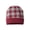 Maroon / Heather, variant on Plaid Knit with Cuff Beanie, Black / True Blue, One Size, 1 Piece