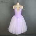 thumbnail image 3 of Tutú romántico profesional rosa, vestido de tul suave de bailarina para niñas, falda de ballet para mujeres, disfraces de actuación en el escenario/competencia, 3 of 5