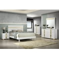 thumbnail image 2 of Modern White Color 4pc Bedroom Set Twin Size Bed w Underbed LED Dresser Mirror Nightstand Mattress Ready Bedframe, 2 of 10