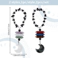 thumbnail image 2 of 2Pcs Car Hanging Ornament Moon Gemstone Beaded Rear View Mirror Car Charm Lanyards Decor Car Hanging Accessories Sun Catcher Pendent Decoration for Car Balcony Wall Party for diy, 2 of 6
