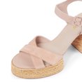 thumbnail image 3 of YDN Women Open Round Toe Espadrilles Block High Heels Platform Cross Strap Buckled Sandals Fashion Dressy Outdoor Shoes Size 14 Pink, 3 of 5