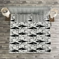 thumbnail image 3 of Ambesonne Animal Quilted Bedspread Set 3 Pcs, Dotted Fish Retro Fauna, King Size, Grey White, 3 of 3