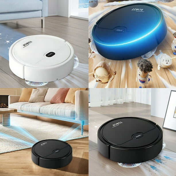 Robot Aspirador Inteligencia, Aspira y Fragata En Uno, Potente Motor En Tecnología En Mascotas, Diseño Silencioso, Limpieza Del Hogar, Fácil de Usar, Tamaño 21 X 21 X 5,5 Cm