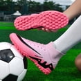 thumbnail image 3 of Men's Soccer Shoes High-Tops Lace-Up Non-Slip Spikes Indoor Football Futsal TF Turf Cleats, 3 of 8
