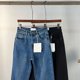 thumbnail image 2 of Nuevos pantalones vaqueros europeos y americanos THE de pierna recta cepillados y de terciopelo de nueve pulgadas para mujer, pantalones elásticos adelgazantes y de cintura alta, 2 of 4