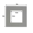 thumbnail image 3 of Mid Grey Acid Free 16x16 Picture Frame Mats with White Core Bevel Cut for 12x12 Pictures - Fits, 3 of 3