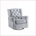 thumbnail image 2 of Glider Chair with Smooth Swivel, Light Gray Fabric | Multiple Color Options | User-Friendly Design, 2 of 8