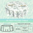 thumbnail image 2 of Round Table Cloth 60 Inch,Green Eucalyptus Leaves Tablecloth Waterproof Stain Resistance Wrinkle Polyester Circle Table Cover for Home Kitchen Dining Party Camping Pinic Decor, 2 of 6