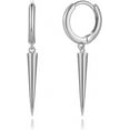 thumbnail image 5 of S925 Sterling Silver Minimalist Spike Dangle Drop Hoop Earrings for Women Men Fashion Personalized Punk Charms Hoops Cuff Cartilage Geometric Huggie Earrings, 5 of 9