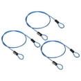 thumbnail image 1 of Unique Bargains Security Cable 2.5mm x 0.5m/1.64ft Coated Luggage Lock Wire Rope with Double Loop, Clear Blue, 3 Pack, 1 of 5