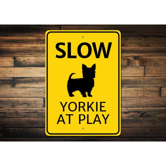 Slow Dog Novelty Sign, Metal Wall Decor - 10x14 inches
