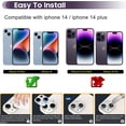 thumbnail image 2 of for iPhone 14/14 Plus Camera Lens Protector, Premium Tempered Glass Metal Cool Camera Lens Screen Protector for iPhone 14 6.1 inch /14 Plus 6.7 inch - Silver, 2 of 5