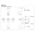 thumbnail image 2 of Kingston Brass KF110 Three Handle Tub & Shower Faucet, 2 of 2