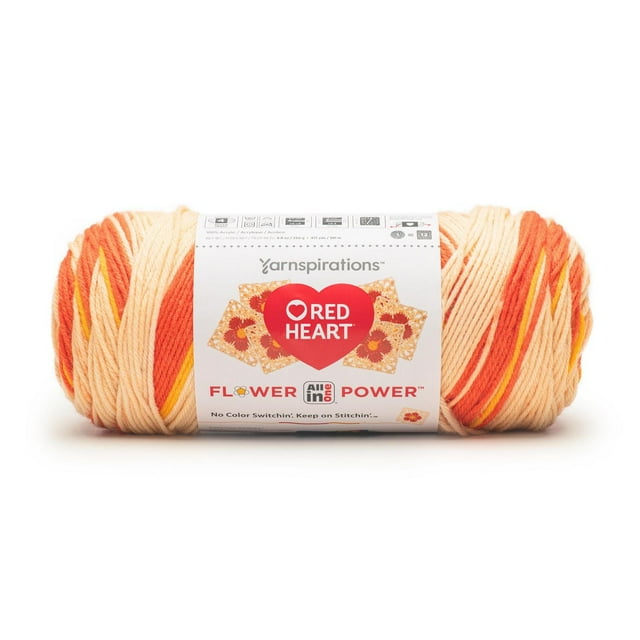 Red Heart® All In One Flower Power™ #4 Worsted (Medium) Acrylic Yarn, 8.8oz/250g 417 Yards
