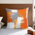 thumbnail image 4 of Burnt Orange Grey Pillow Covers 24x24 Inch, Oil Painting Smear Modern Abstract Art Linen Pillowcase with Invisible Zipper, Decorative Throw Pillow Covers Cushion Case for Couch Sofa Bed Living Room, 4 of 9
