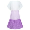 thumbnail image 6 of Munlar Women's Plus Size Mini Dress Purple Patchowork Loose T Shirt Dress Summer Casual Short Sleeve Sundress, 6 of 6