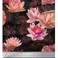 thumbnail image 1 of Soimoi Georgette Viscose Fabric Paisley,Leaves & Lotus Flower Print Fabric by The Yard 42 Inch Wide, 1 of 1