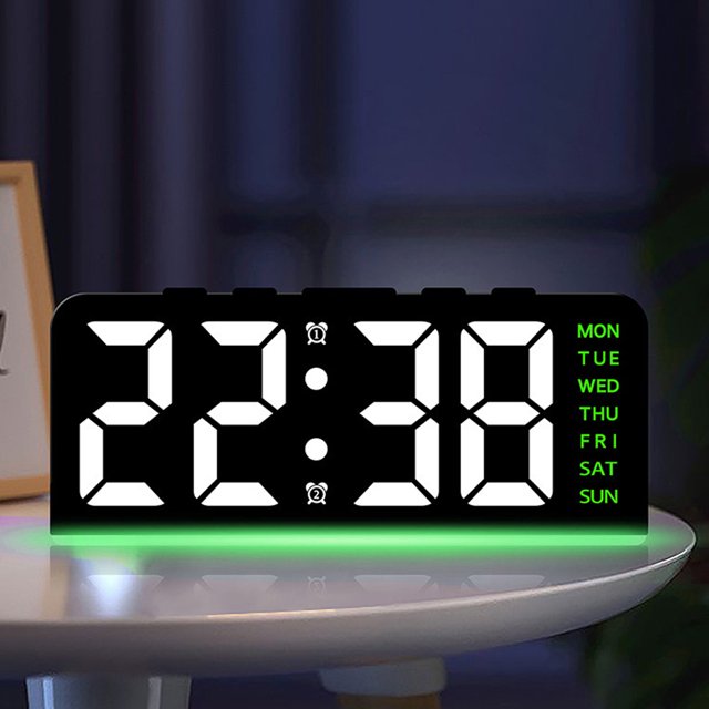 Reloj Pared Electrónica Despertador Digital LED para Escritorio Oficina en Casa ()