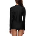 thumbnail image 5 of Attraco Women Long Sleeve Zipper Rash Guard Color Block Swimwear UPF 50+ Sun Protection Running Shirt, 5 of 5