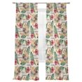 thumbnail image 2 of Sheer Curtains 84 Inches Long 2 Panels, Hello Summer Straw Hat on Linen Rod Pocket Curtain Voile Draperies, Vintage Floral Palm Leaves Light Filtering Window Treatment for Living Room Bedroom, 2 of 8